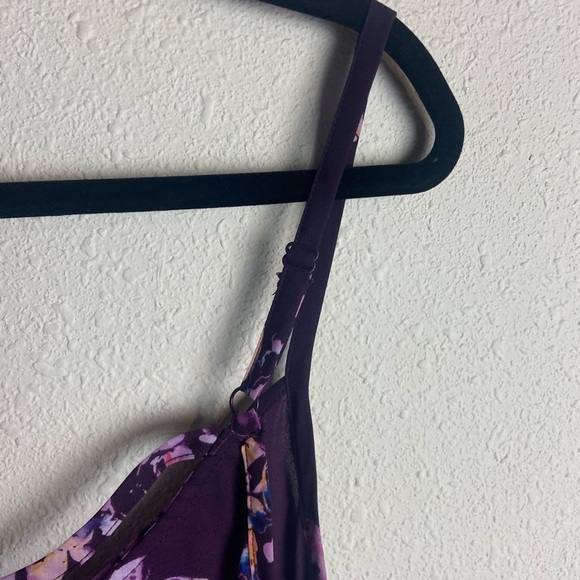 Torrid Size 2 Georgette Sharkbite Hem Swing Cami Purple Floral Tank Top 2X - Picture 6 of 8